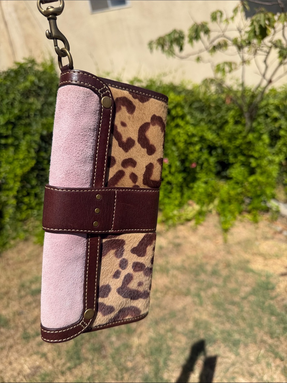 HTF Rare Vintage Coach Madison Ocelot haircalf suede bag & matching wristlet - Picture 12 of 17